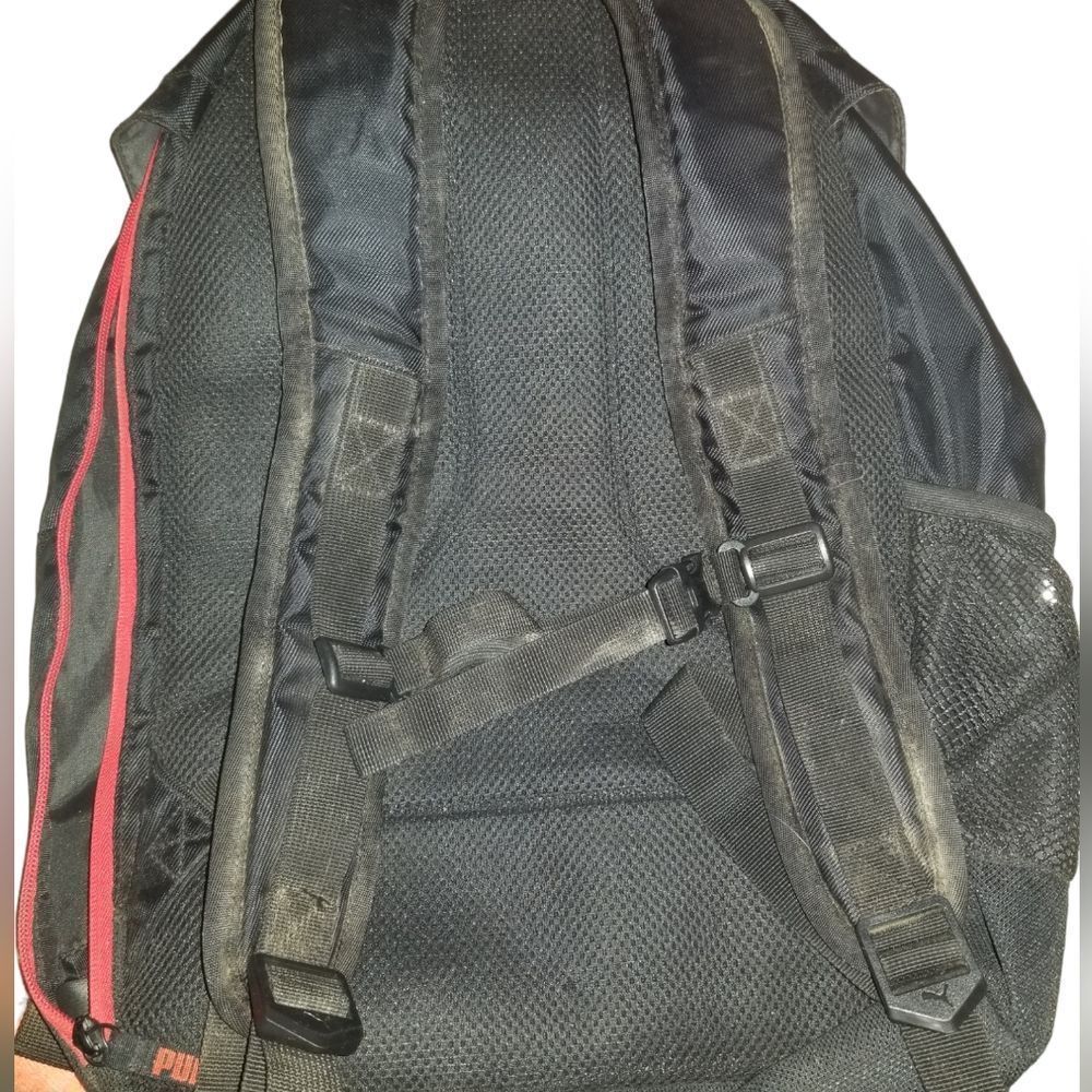 Puma Backpack Black and Red Drawstring and Zippers - Picture 5 of 9